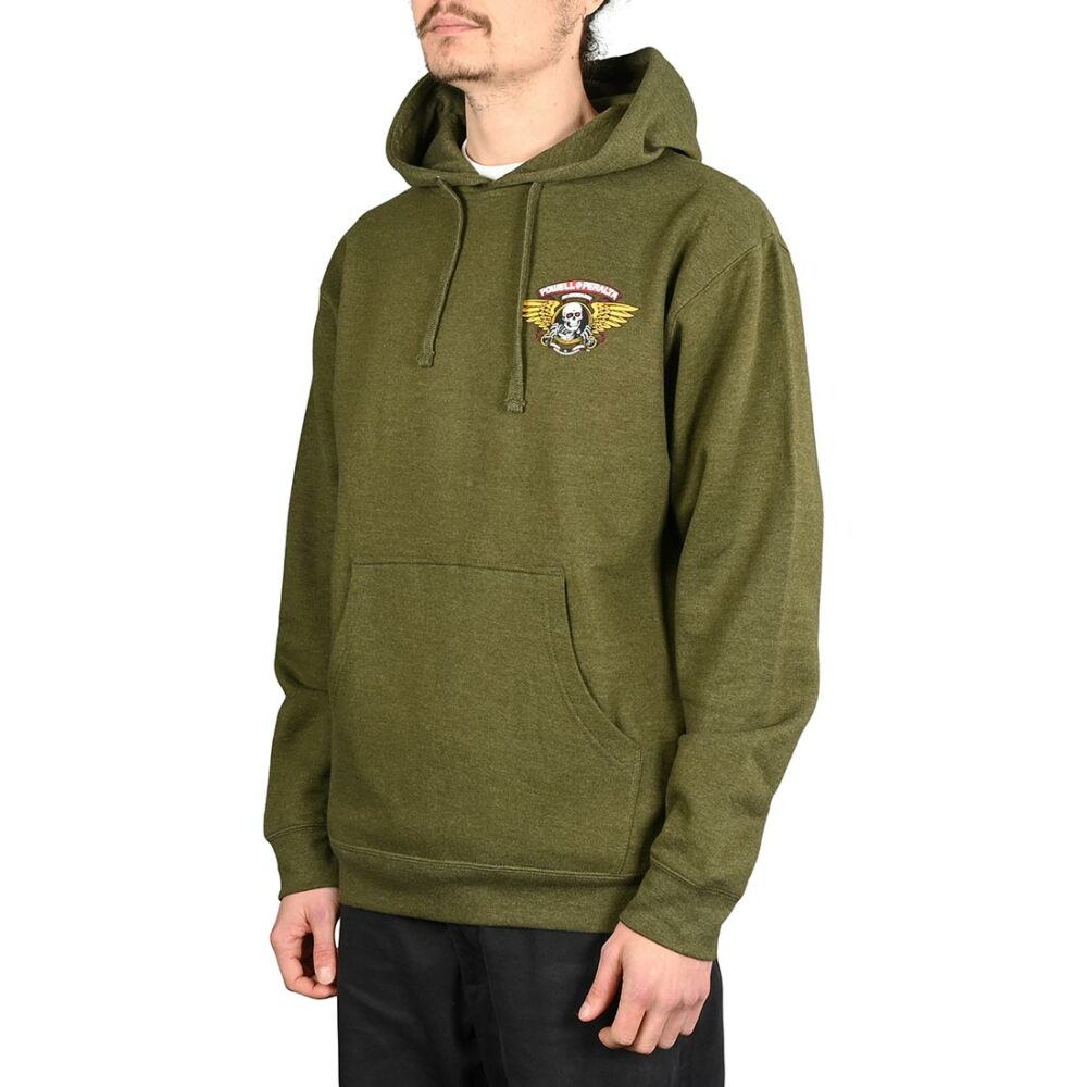 Powell Peralta Winged Ripper Pullover Hoodie - Green Heather