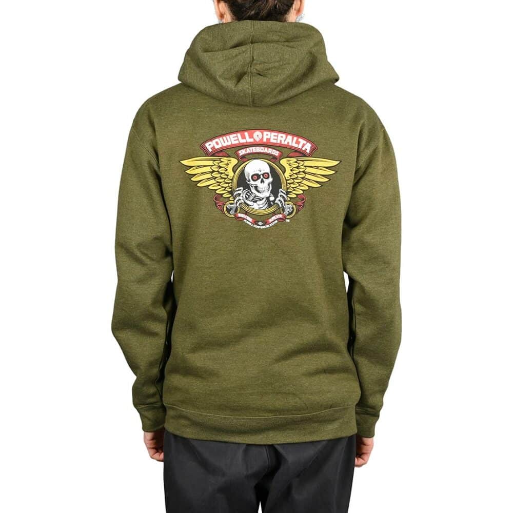 Powell Peralta Winged Ripper Pullover Hoodie - Green Heather