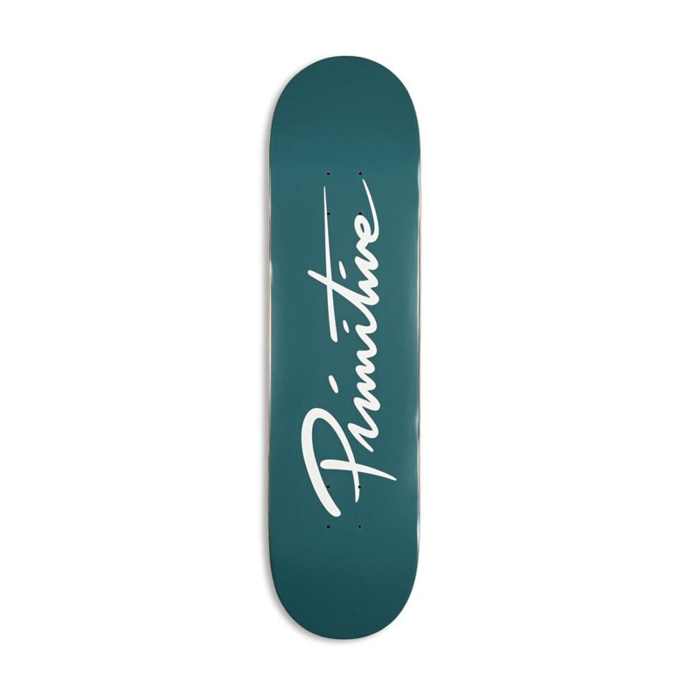 Primitive Nuevo Script Core 8" Skateboard Deck - Teal