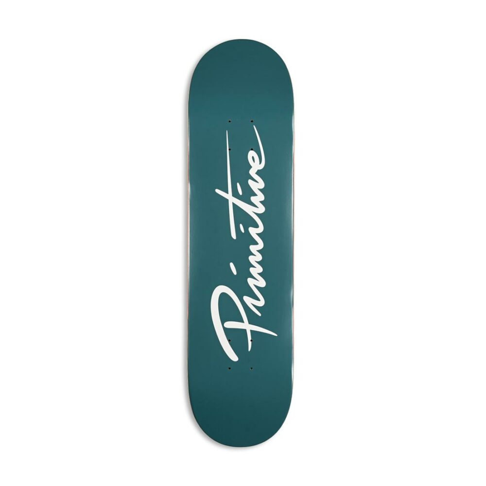 Primitive Nuevo Script Core 8 Skateboard Deck - Teal