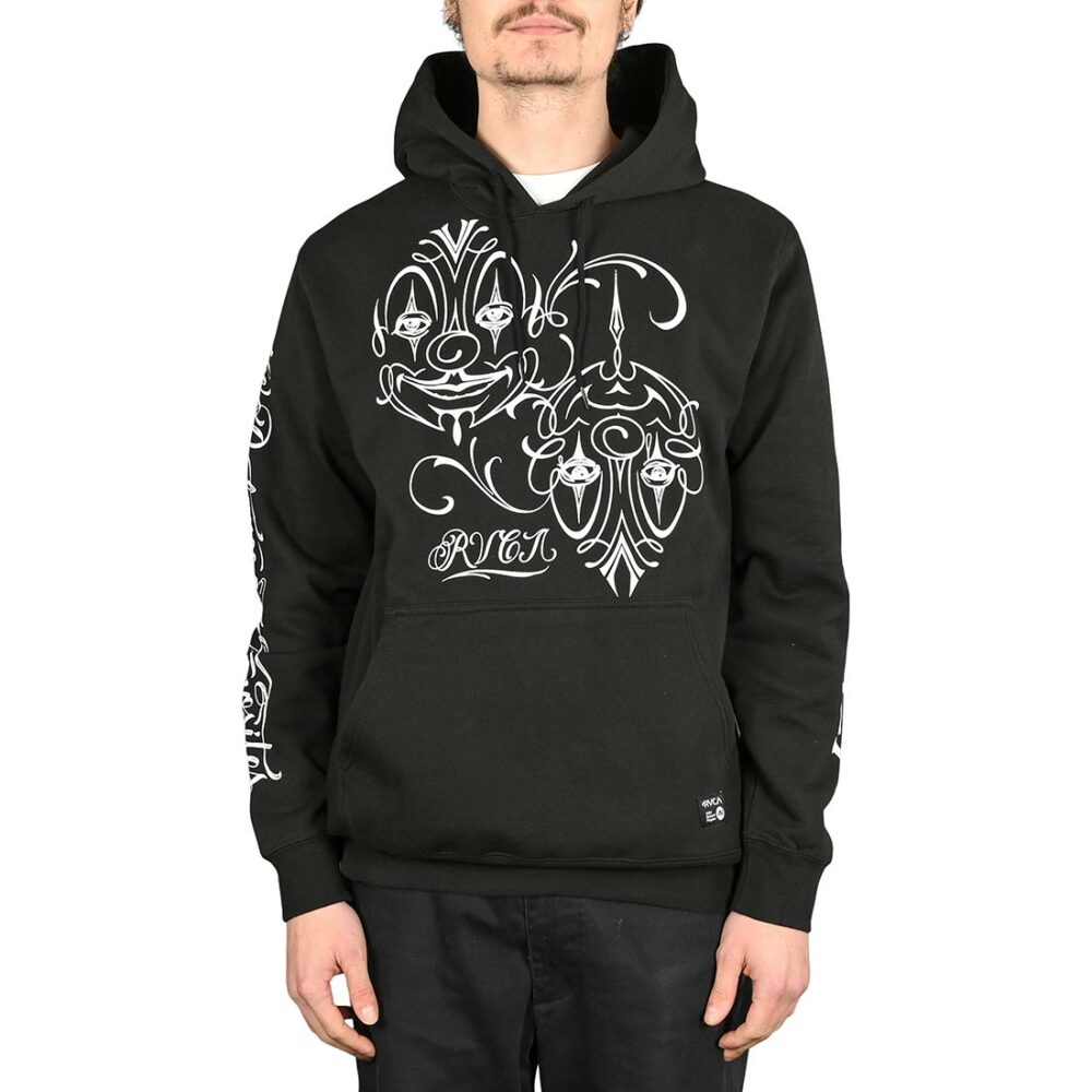 RVCA Mister Cartoon Clowns Pullover Hoodie - Black