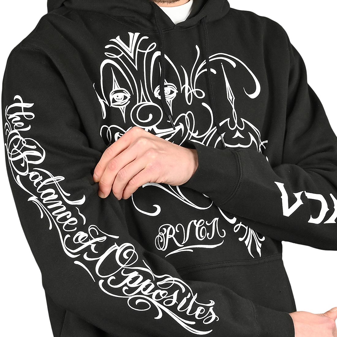 MC RVCA CLOWNS PULLOVER HOODIE M パーカー 黒クラウン - パーカー