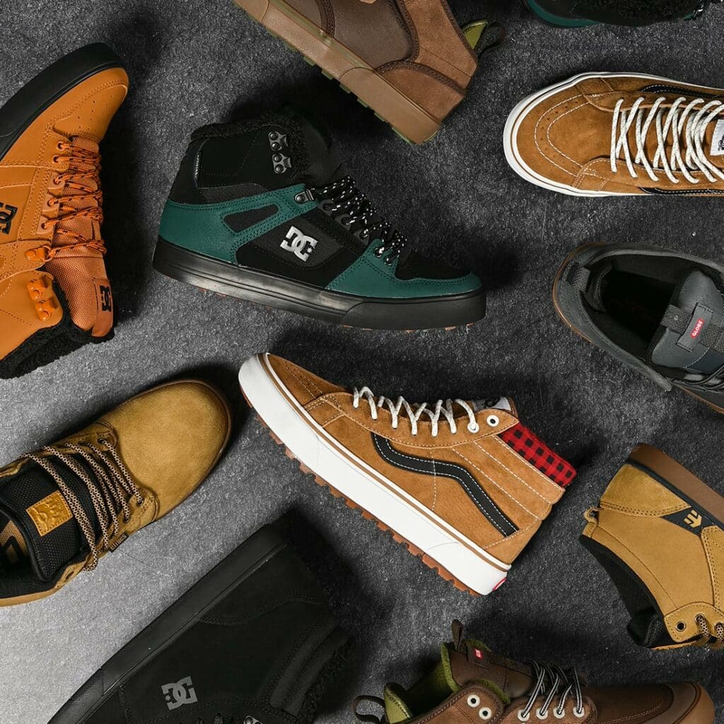 Winterised skate shoes