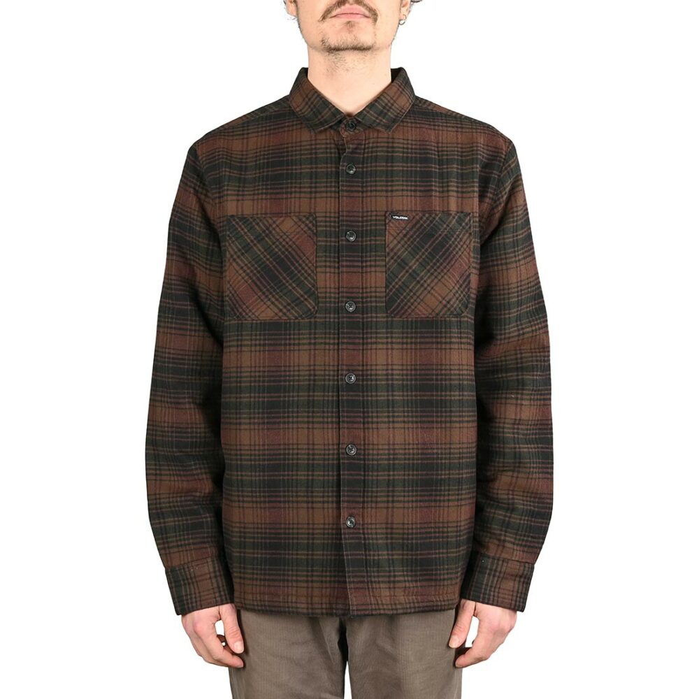 Volcom Overstoned Flannel L/S Overshirt - Mahogany