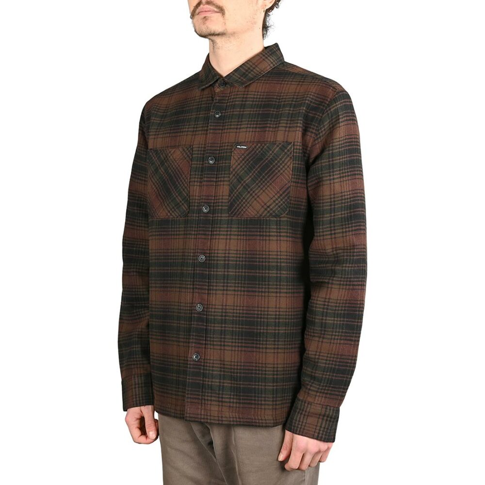 Volcom Overstoned Flannel L/S Overshirt - Mahogany