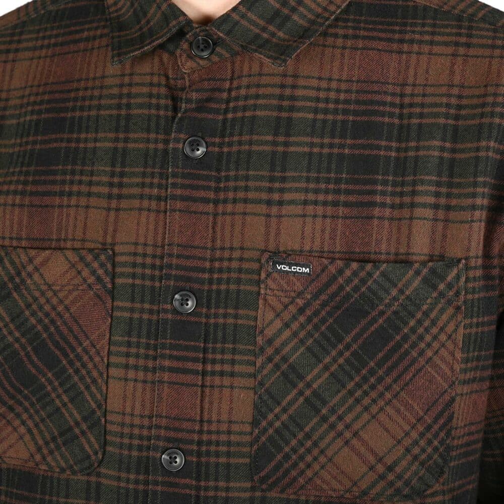 Volcom Overstoned Flannel L/S Overshirt - Mahogany