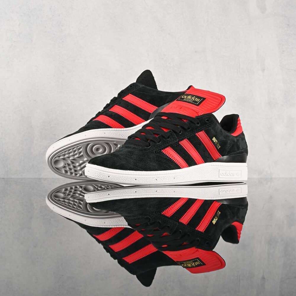 Adidas Busenitz Skate Shoes - Core Black/Scarlett/Gold Metallic