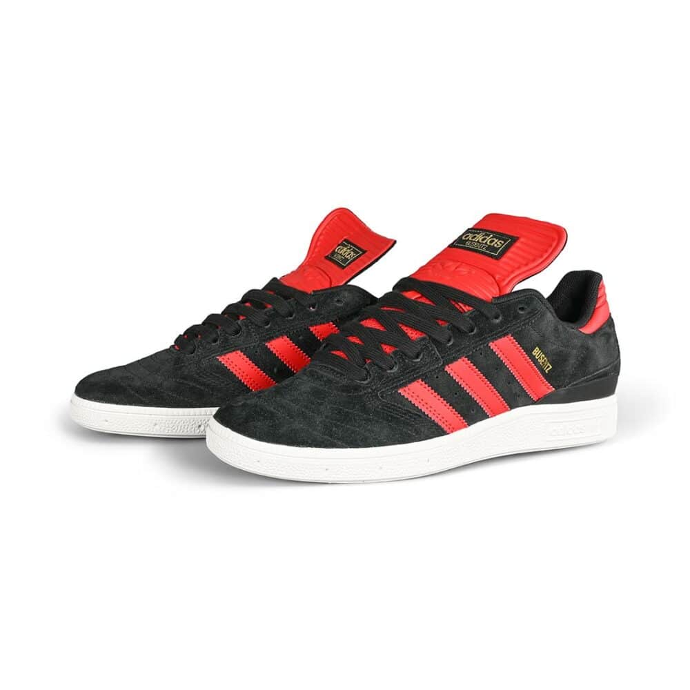 Adidas Busenitz Skate Shoes - Core Black/Scarlett/Gold Metallic