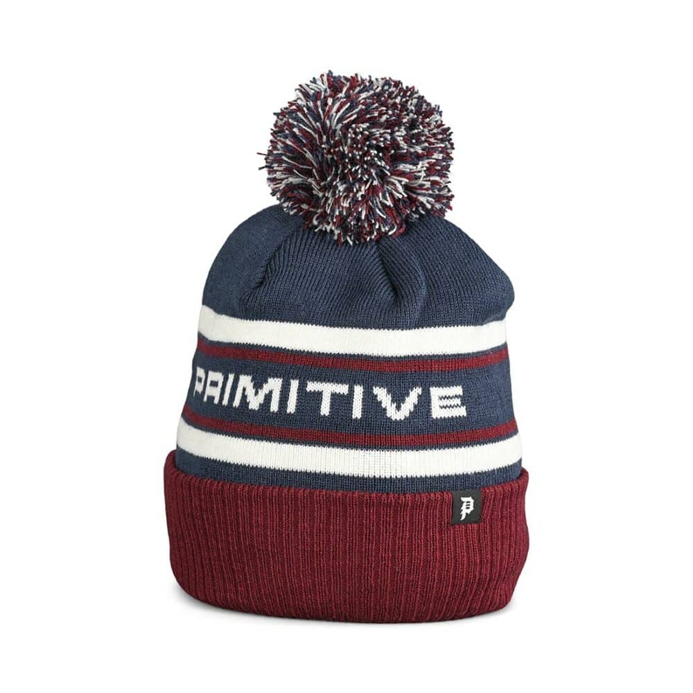 Primitive Euro Pom Beanie Hat - Burgundy