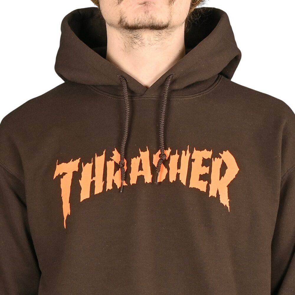 Thrasher Burn It Down Pullover Hoodie - Dark Chocolate