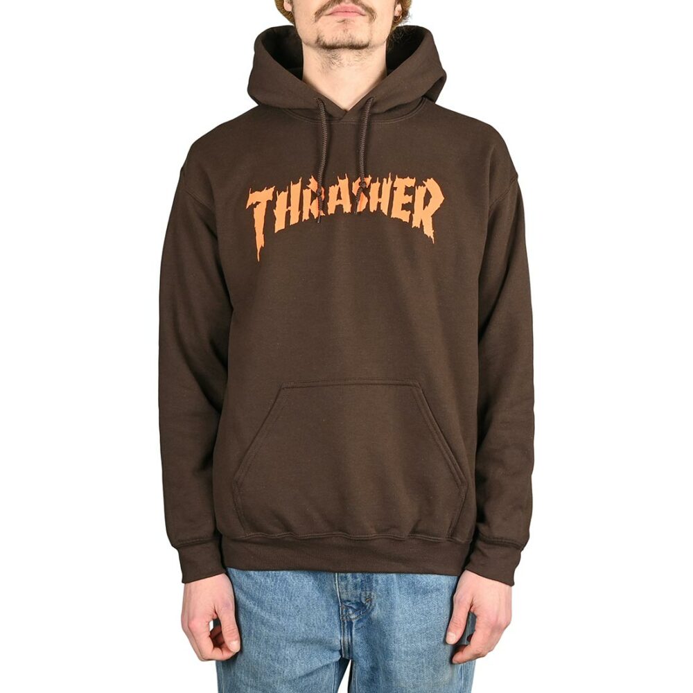 Thrasher Burn It Down Pullover Hoodie - Dark Chocolate