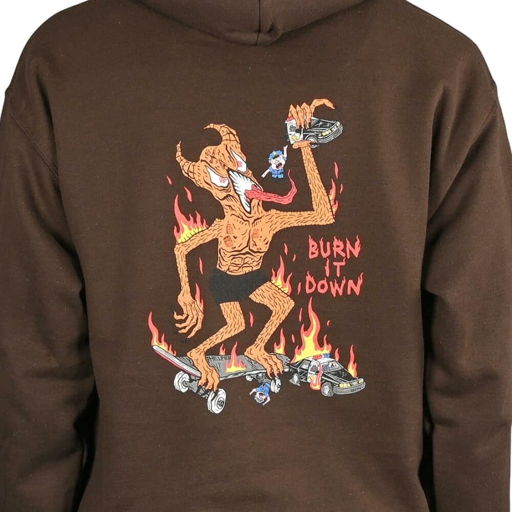 Thrasher Burn It Down Pullover Hoodie - Dark Chocolate