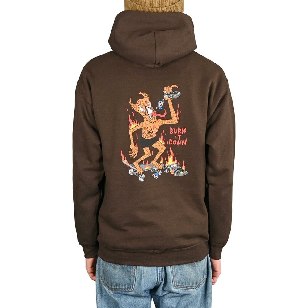 Thrasher Burn It Down Pullover Hoodie - Dark Chocolate