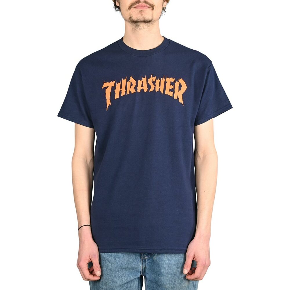 Thrasher Burn It Down S/S T-Shirt - Navy