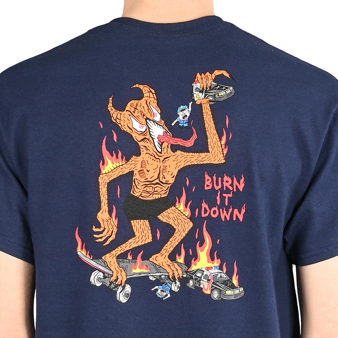 Thrasher Burn It Down S/S T-Shirt - Navy - Supereight