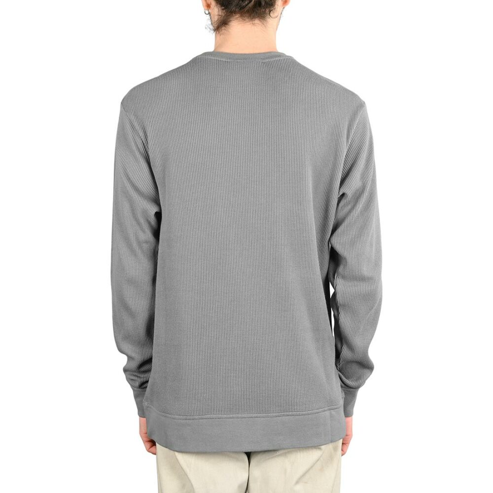 Anti Hero Lil Black Hero Outline EMB L/S Waffle Knit Crew  - Charcoal/Black