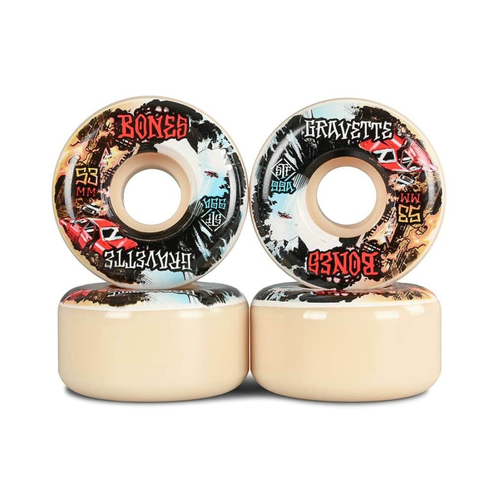 Bones Gravette Heaven & Hell STF V2 Locks 99a 53mm Skateboard Wheels