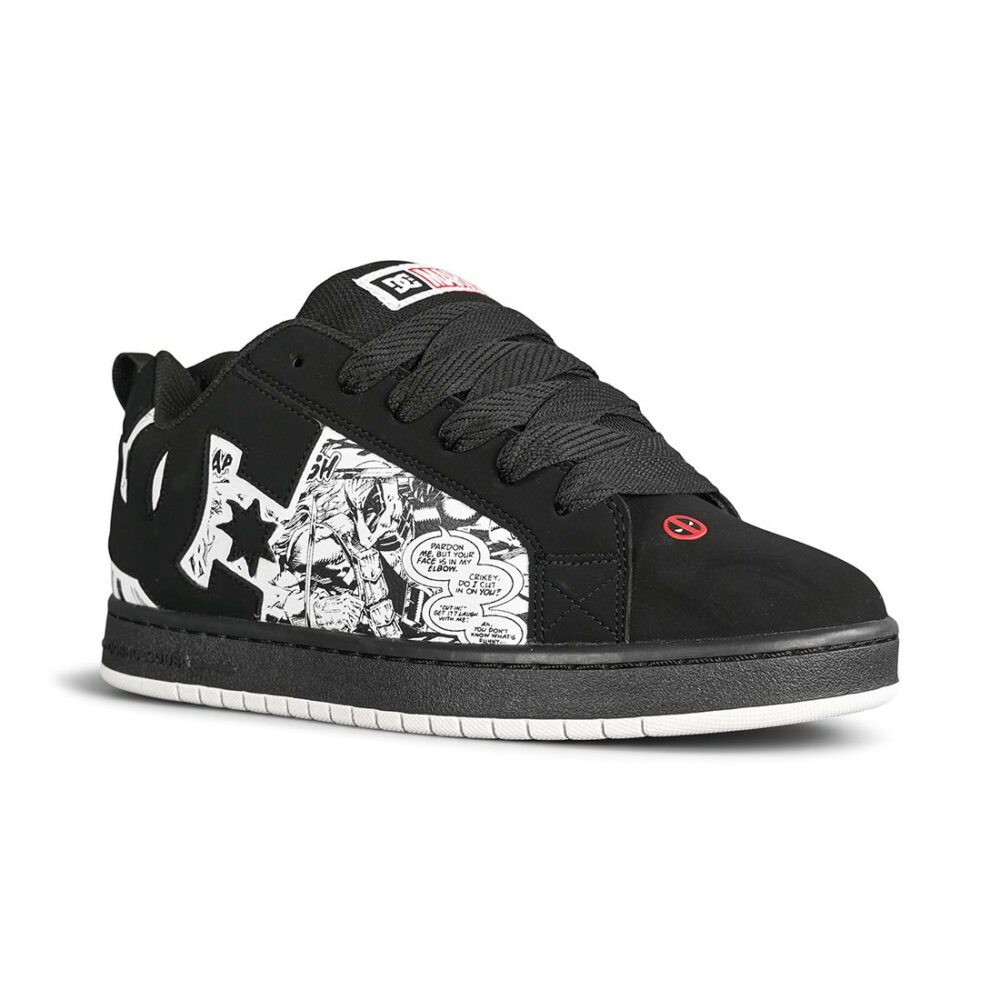 DC x Deadpool Court Graffik Skate Shoes - Black/White/Red