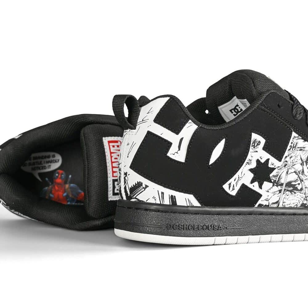 DC x Deadpool Court Graffik Skate Shoes - Black/White/Red