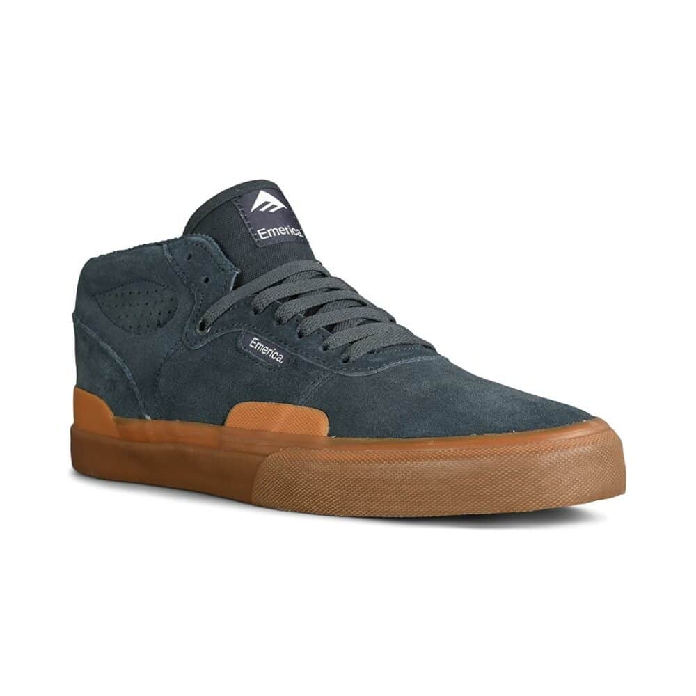 Emerica Pillar Mid-Top Skate Shoes - Navy/Gum