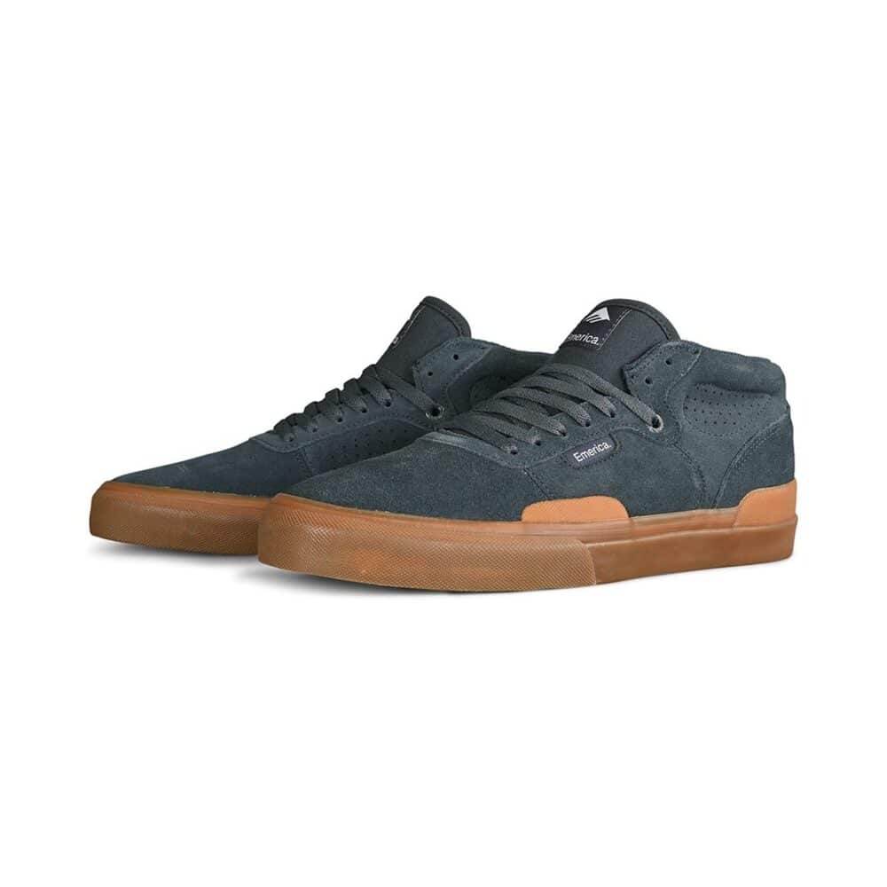 Emerica Pillar Mid-Top Skate Shoes - Navy/Gum