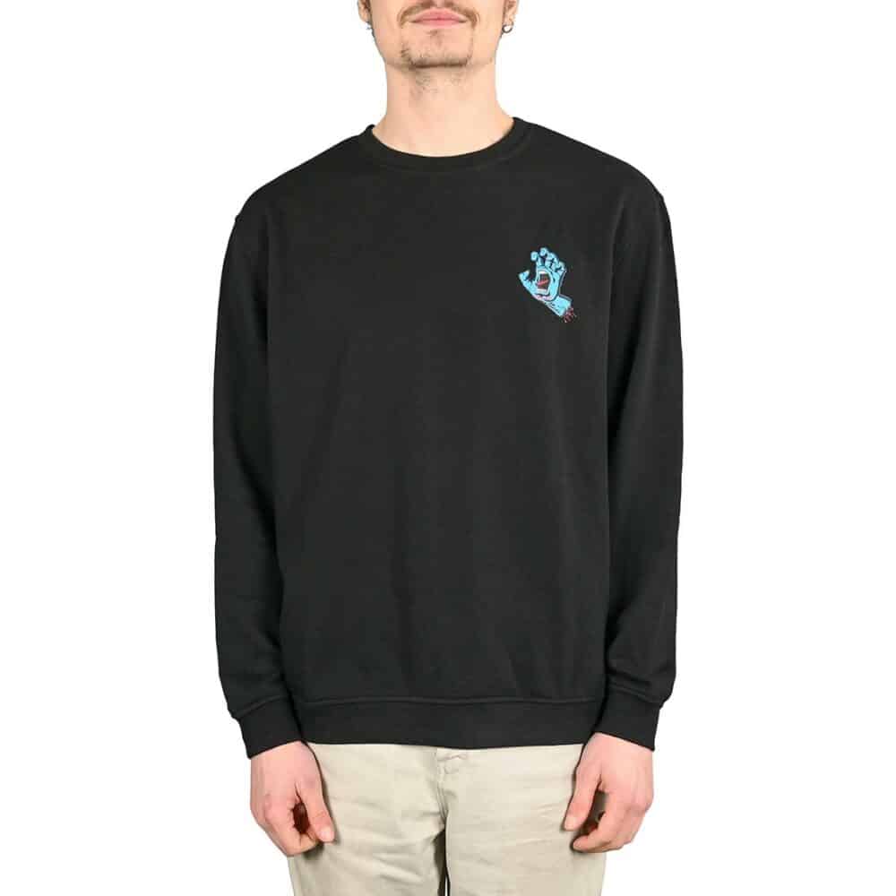 Santa Cruz Screaming Hand Chest Crew Sweater - Black