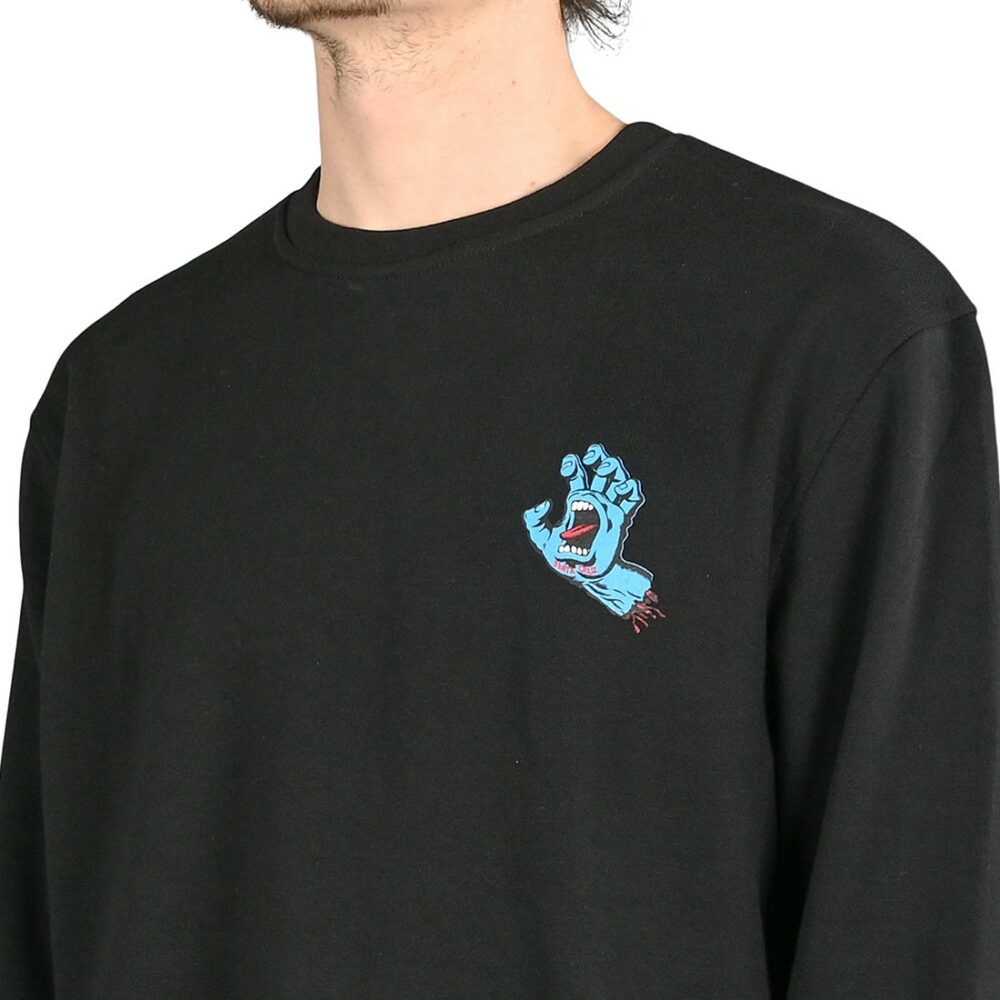 Santa Cruz Screaming Hand Chest Crew Sweater - Black