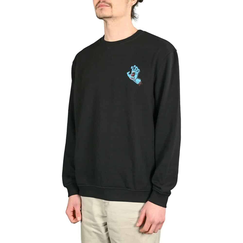 Santa Cruz Screaming Hand Chest Crew Sweater - Black