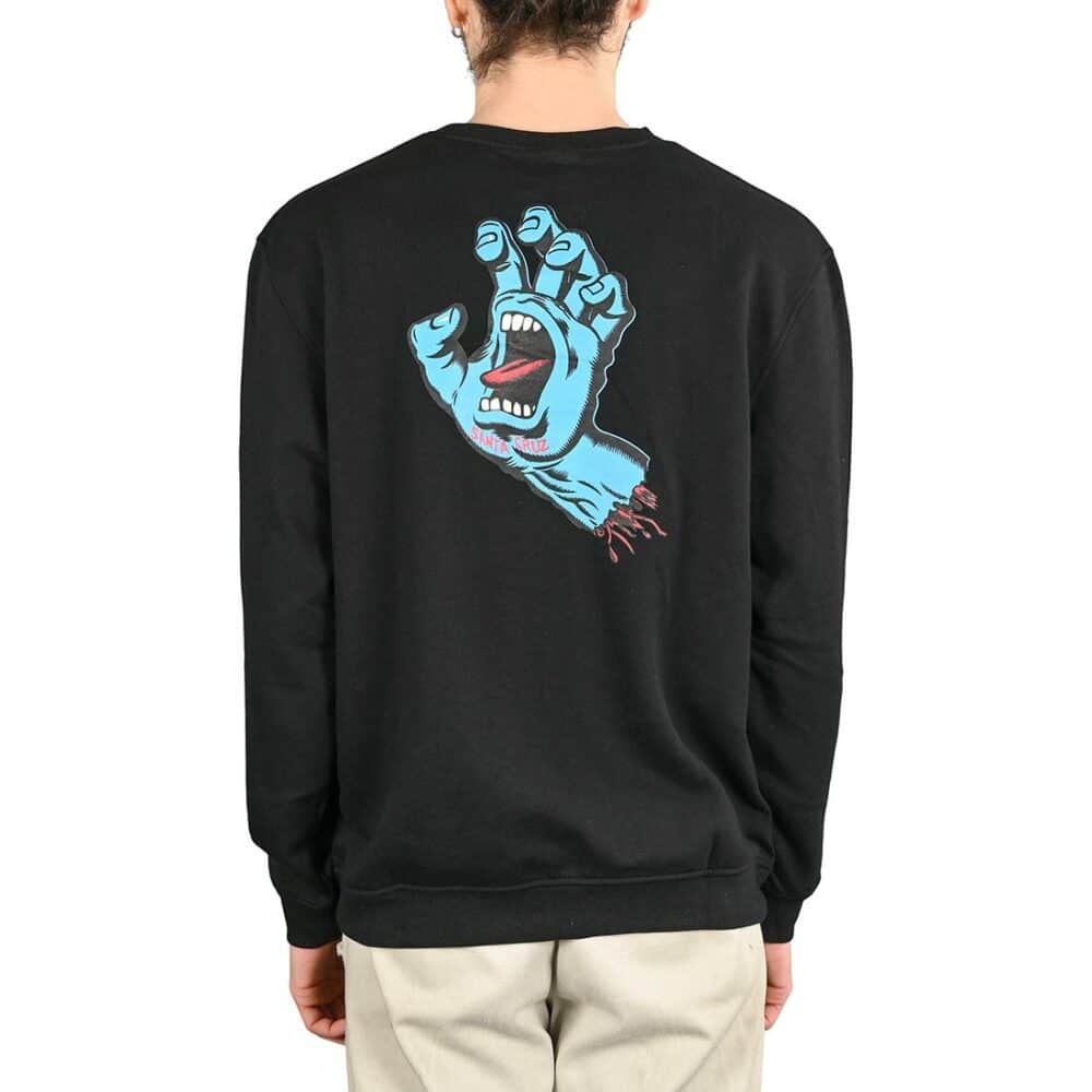 Santa Cruz Screaming Hand Chest Crew Sweater - Black