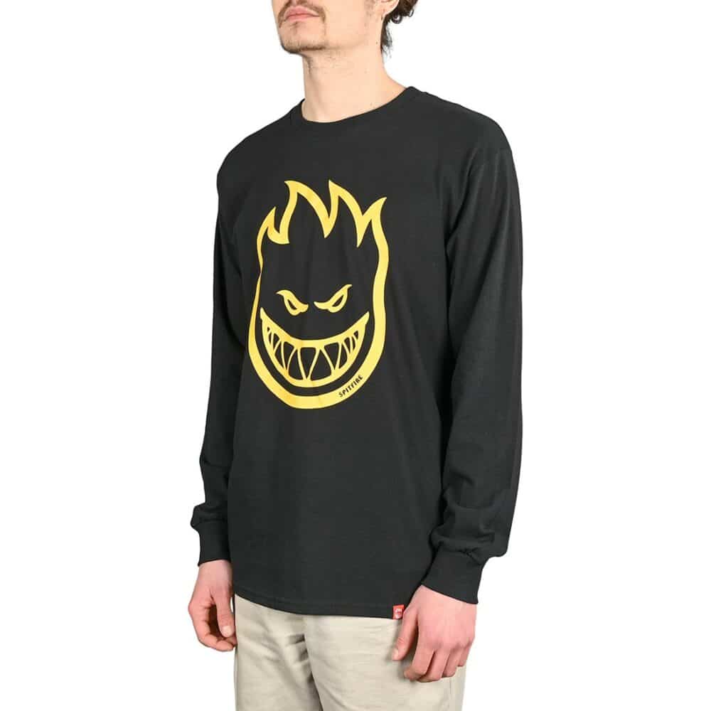 Spitfire Bighead L/S T-Shirt - Black/Gold