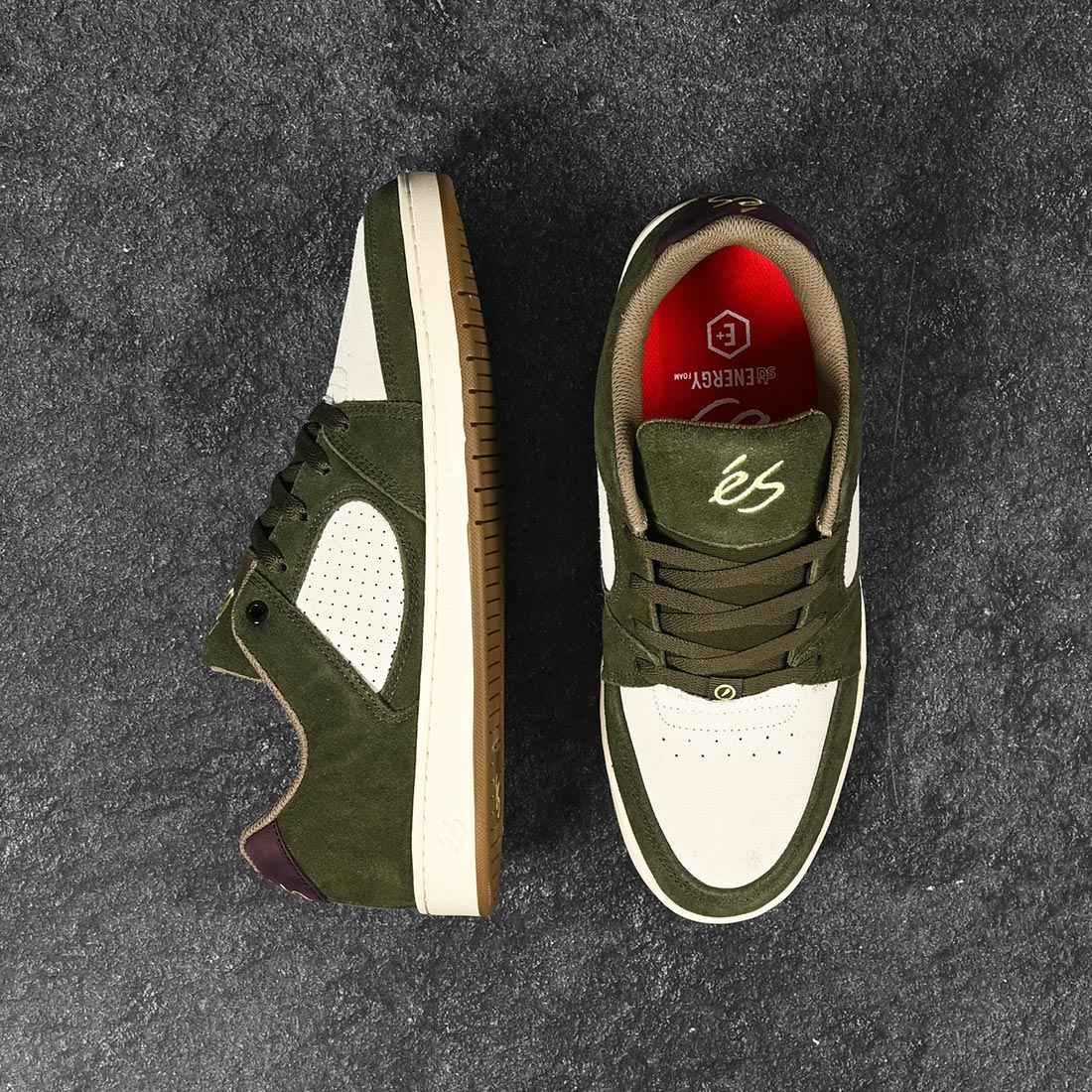 eS Accel Slim Skate Shoes - Olive/Tan