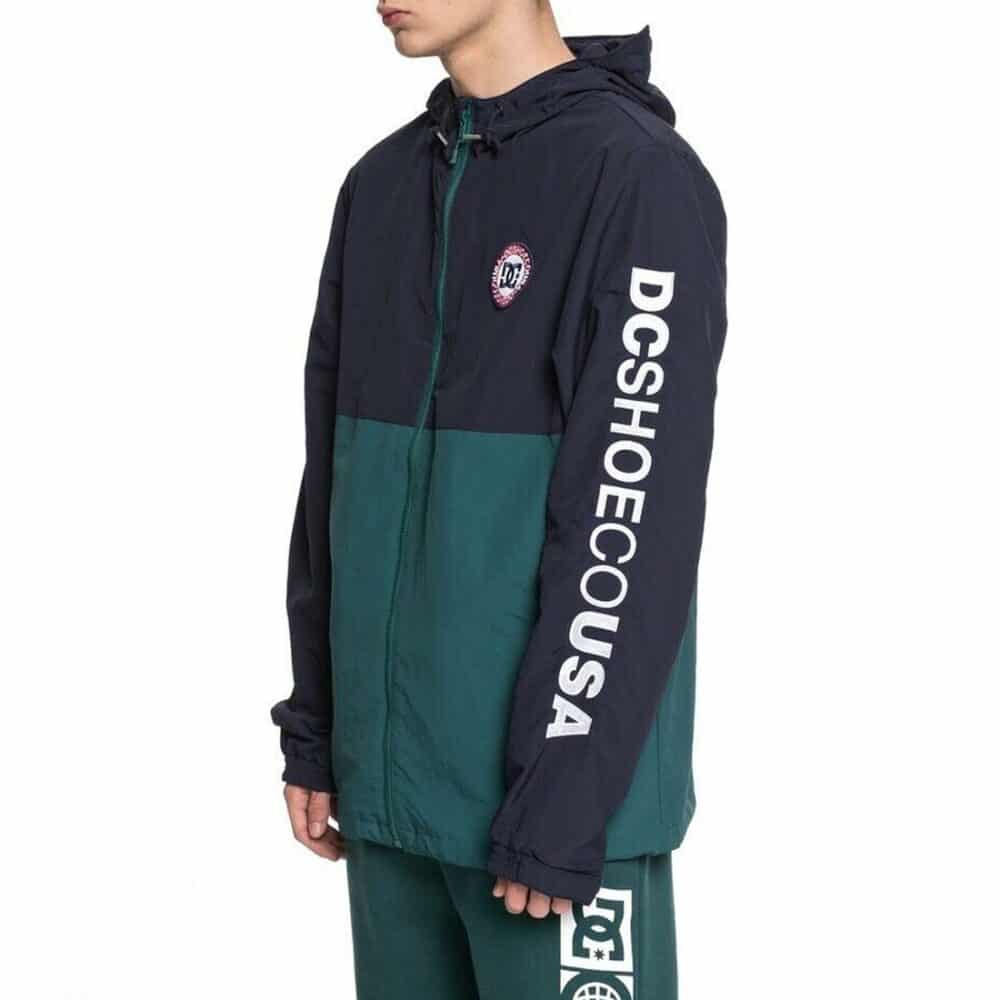 DC Bar Way Block Windbreaker Jacket - Green/Navy