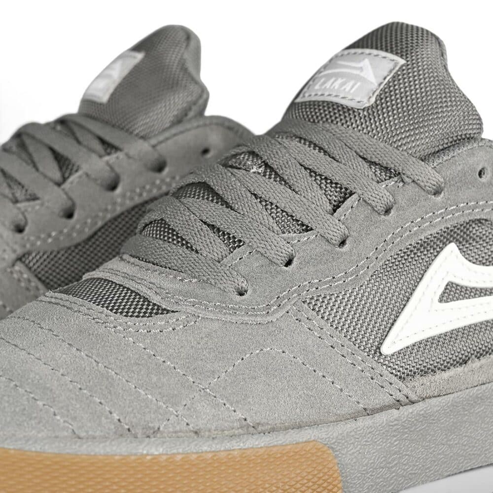 Lakai Cambridge Skate Shoes - Light Grey/Gum