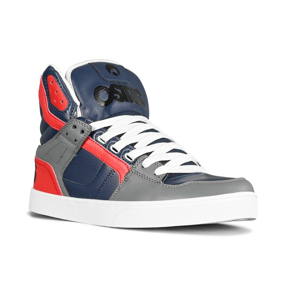 Osiris Clone High Top Shoes - Navy-Red-Grey