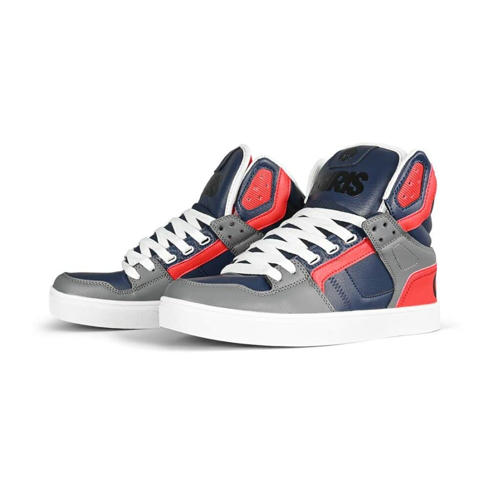 Osiris Clone High Top Shoes - Navy-Red-Grey