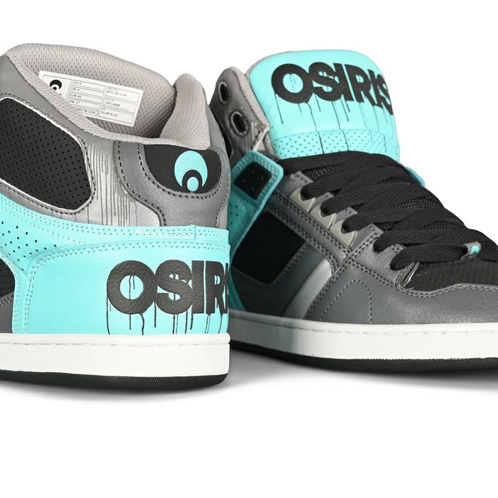 Osiris NYC 83 CLK High Top Shoes - Black/Teal/Drips