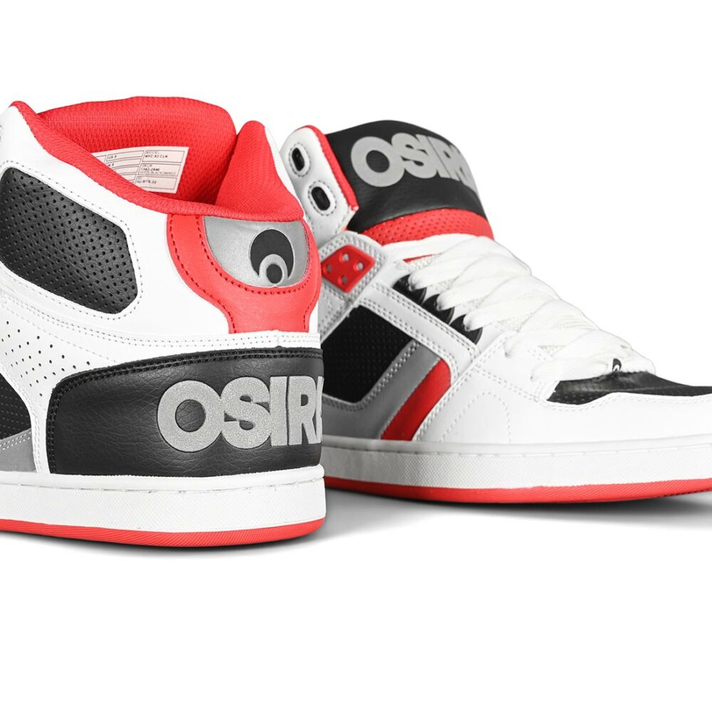 Osiris NYC 83 CLK High Top Shoes - White/Black/3M/Red