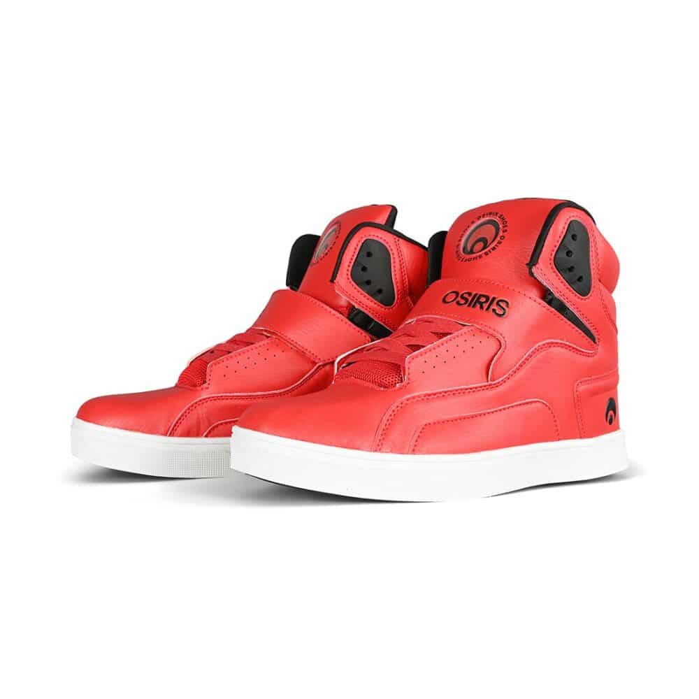 Osiris Rize Ultra High-Top Shoes - Red-Red-Black