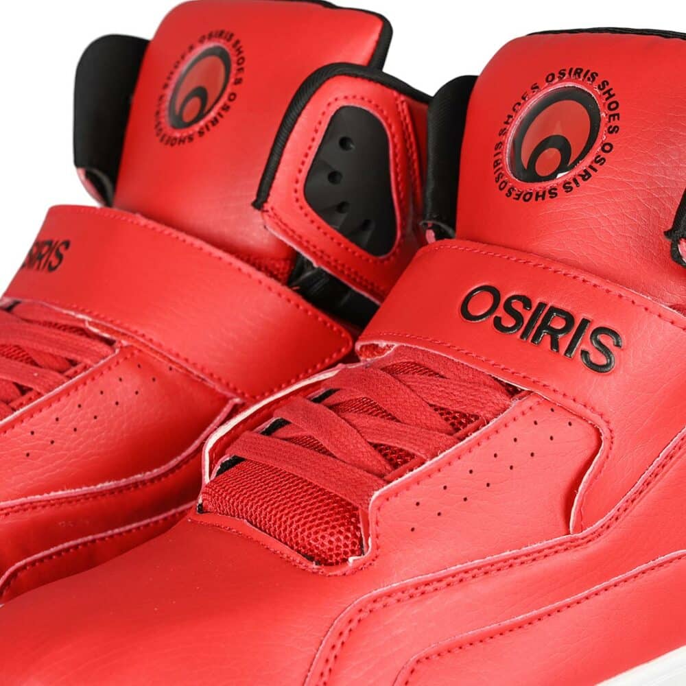 Osiris Rize Ultra High-Top Shoes - Red-Red-Black