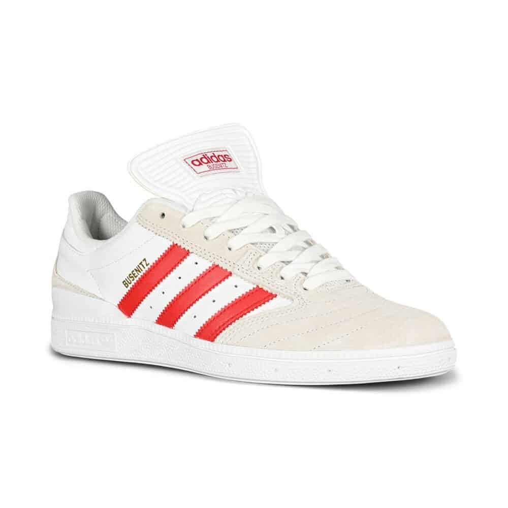 Adidas Busenitz Skate Shoes - White-Scarlett-Gold Metallic