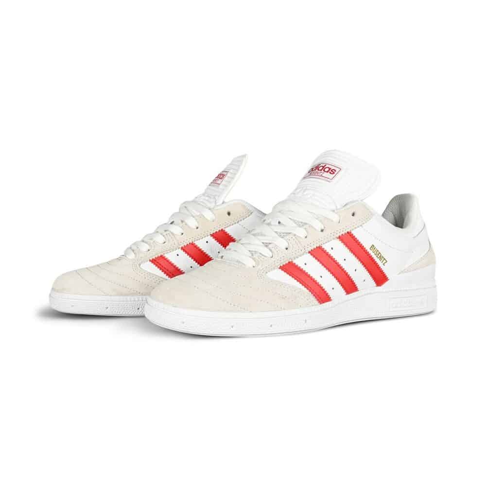 Adidas Busenitz Skate Shoes - White-Scarlett-Gold Metallic