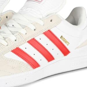 Adidas Busenitz Skate Shoes - White/Scarlett/Gold Metallic