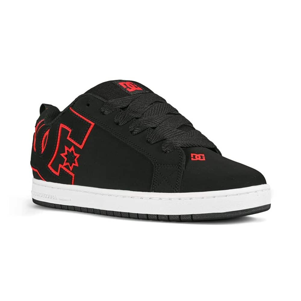 DC Court Graffik Skate Shoes - Black/Red/White