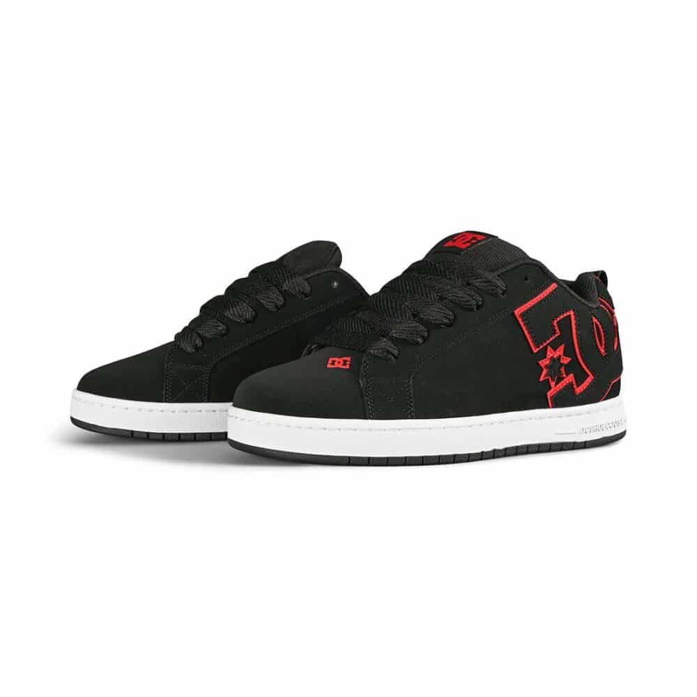 DC Court Graffik Skate Shoes - Black/Red/White