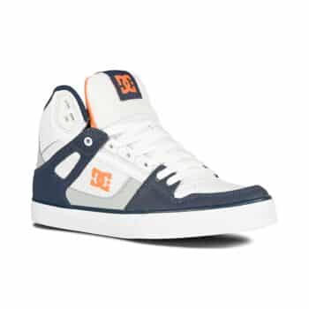 DC Pure High Top WC Skate Shoes - White/Grey/Orange