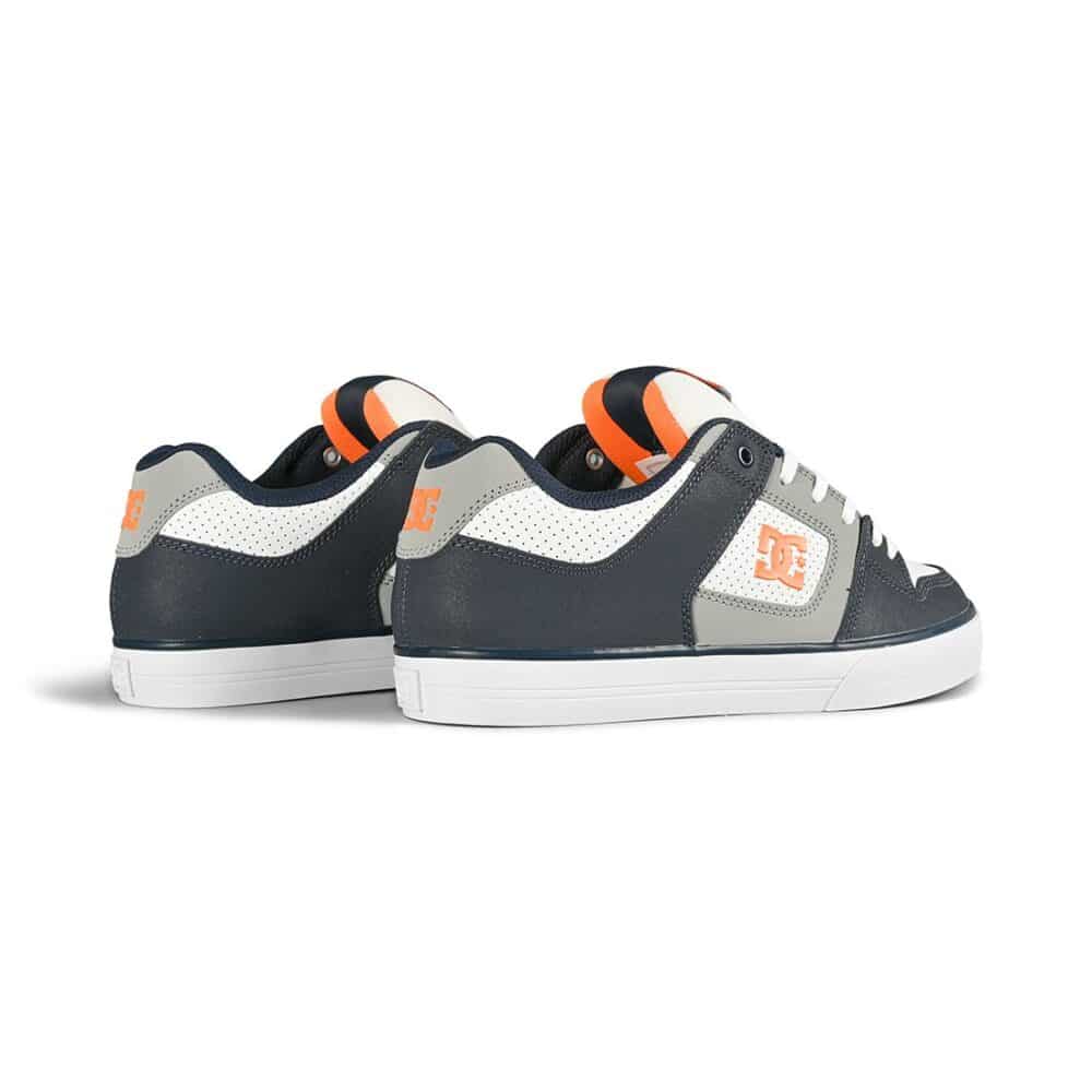 DC Pure Skate Shoes - White/Grey/Blue