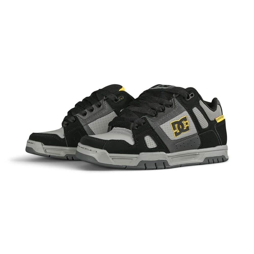 DC Stag Skate Shoes - Grey/Black/Yellow