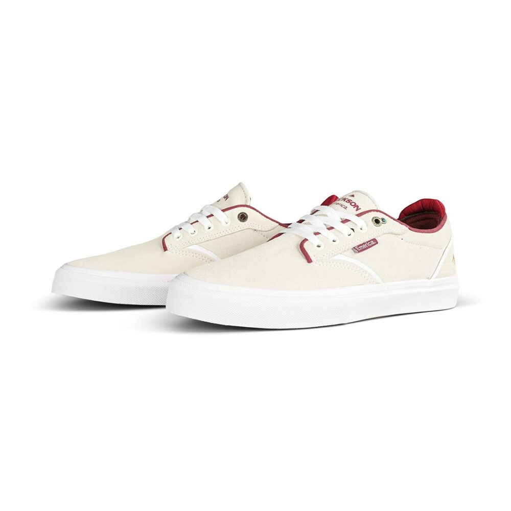 Emerica Dickson Skate Shoes - White Suede