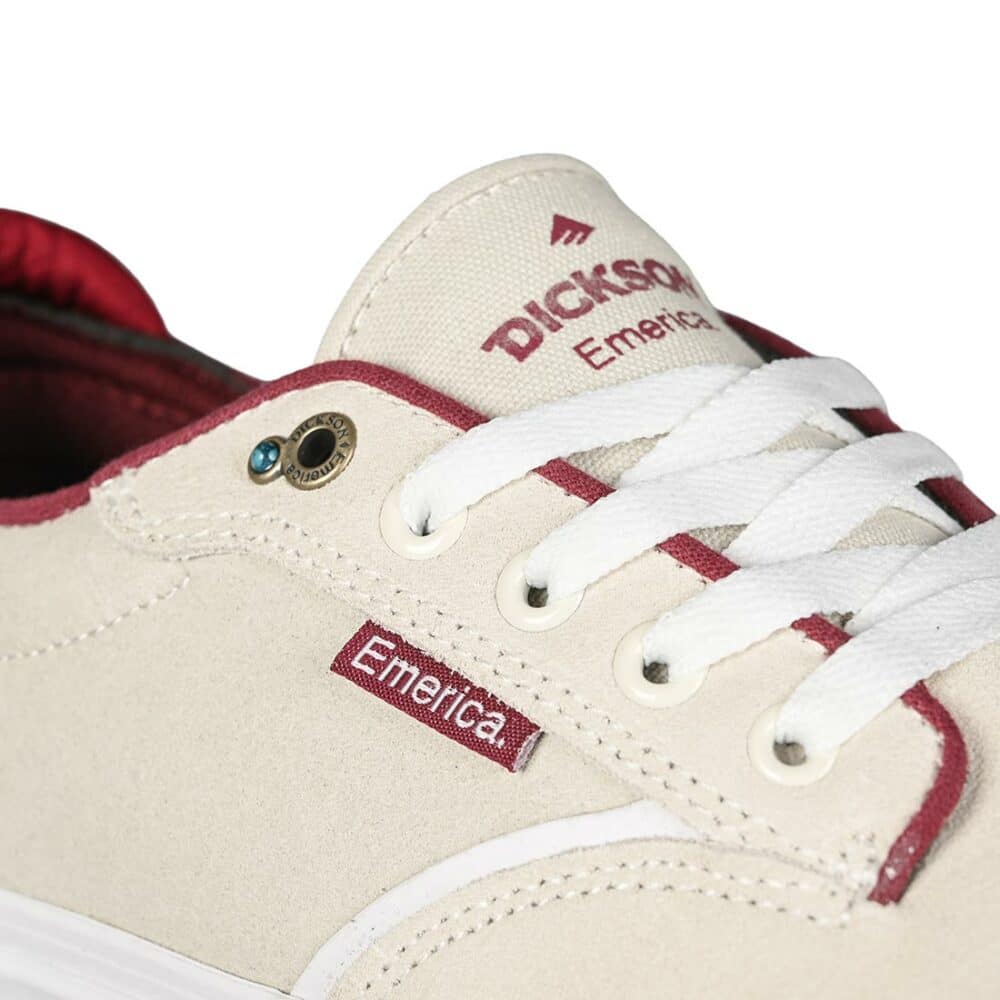 Emerica Dickson Skate Shoes - White Suede