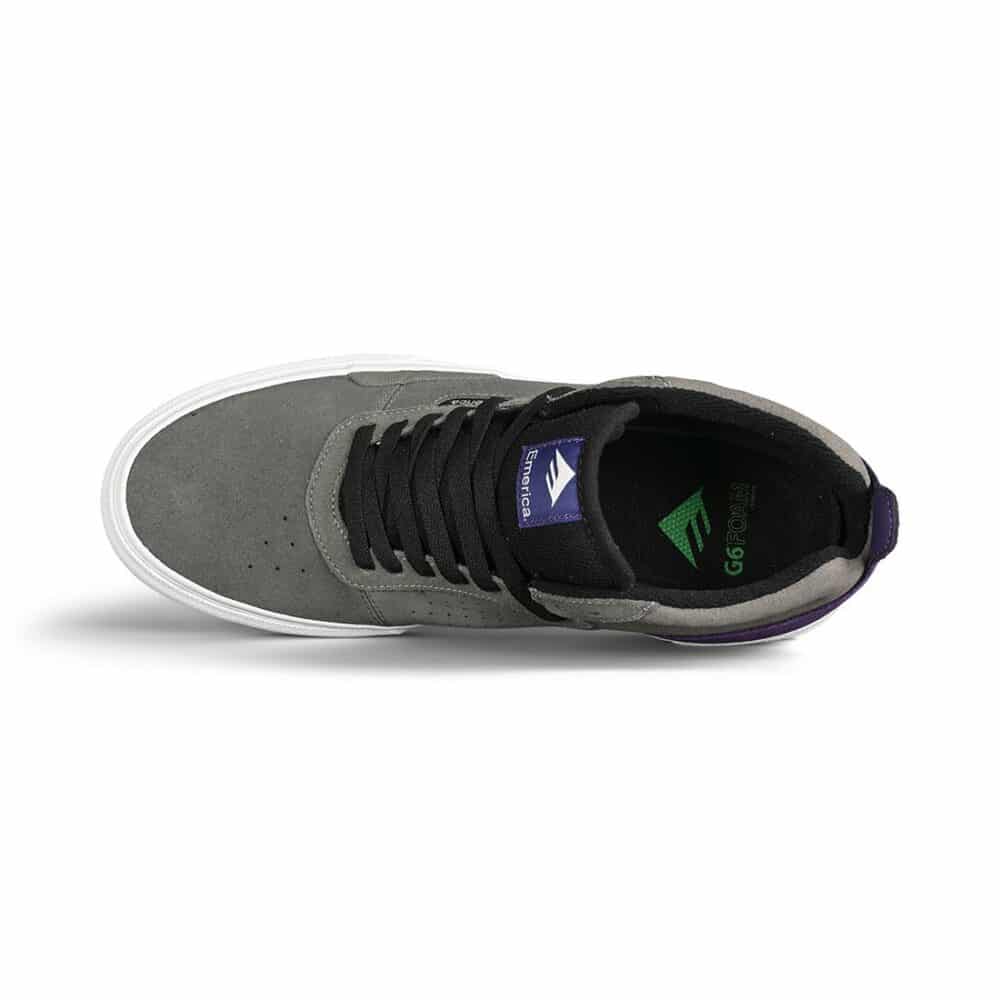 Emerica Pillar Mid-Top Skate Shoes - Grey/Purple Suede